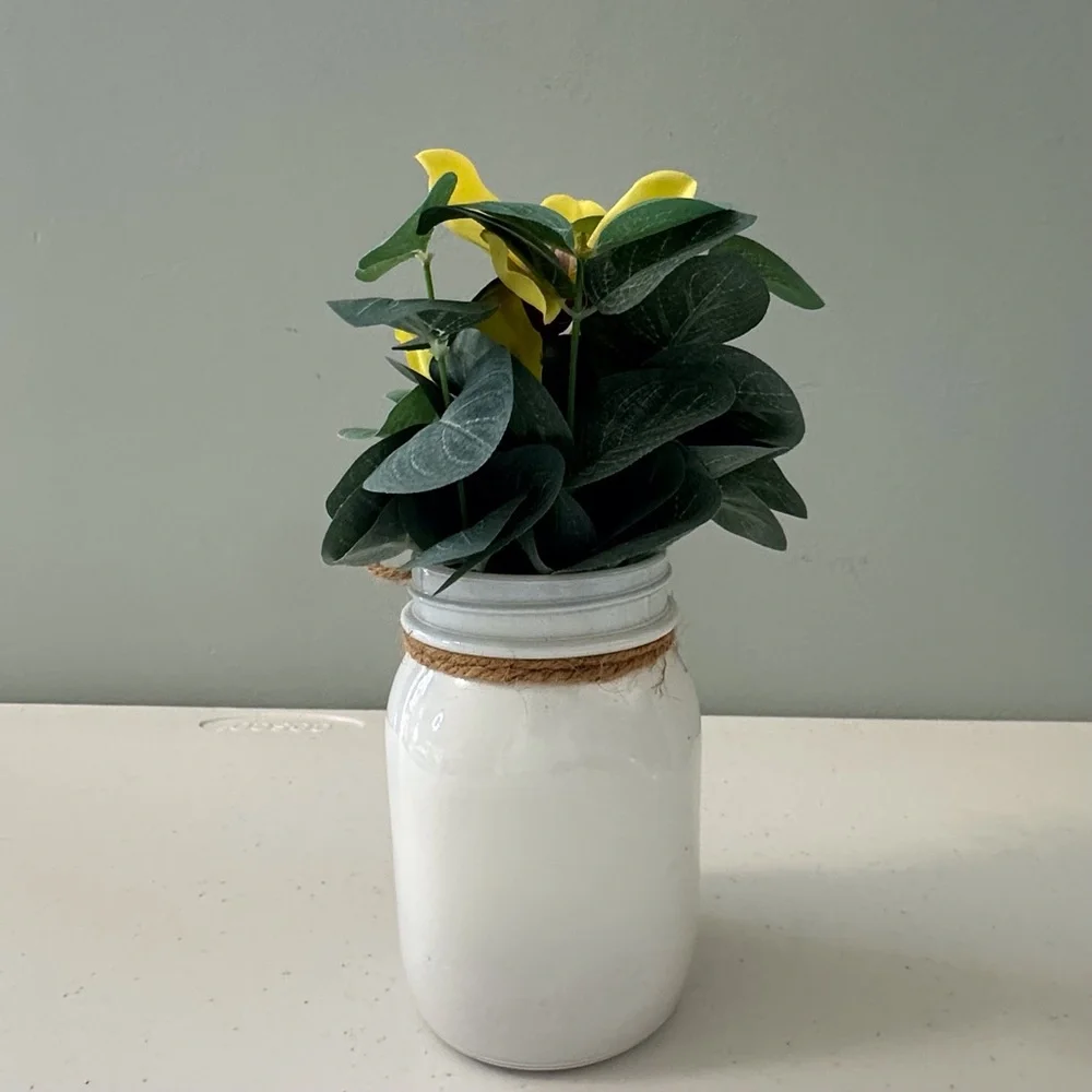 Huntington Home Yellow Faux Florals in White Jar‎